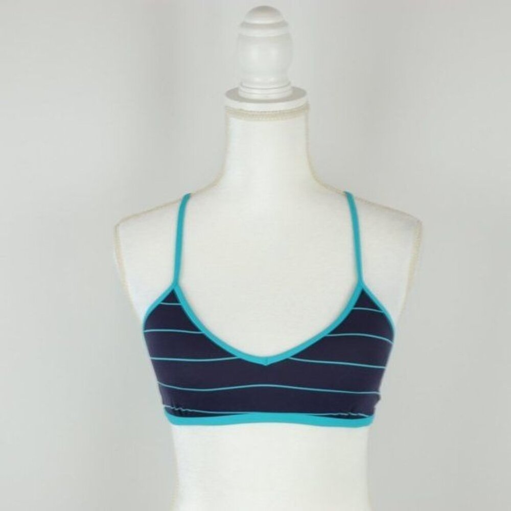 Carve Designs Stinson Women's XS Blue Striped Racerback Padded Bikini Swim Top